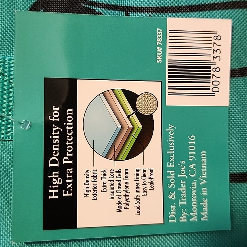 Trader Joe's Teal Mini Insulated Tote Lunch Bag - Picture 4 of 4